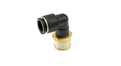 HORNBLASTERS 1/2" Male NPT to 1/2" Push to Connect Elbow Fitting - Accepts 1/2" Air Line