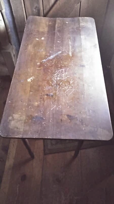 Antigua Mesa Plegable Madera Costura 18" x 36" Portátil CON REGLA 36" Foto 1 de 4