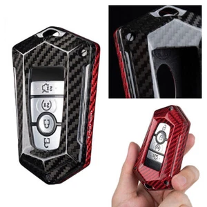 Custodia portachiavi telecomando rosso carbonio nero adatta a Ford Fusion Mondeo Edge Ecosport - Foto 1 di 6