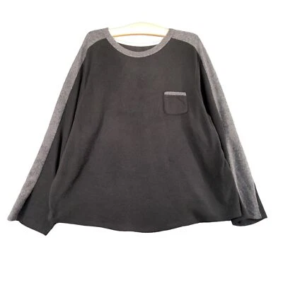 Sudadera pulóver polar negra 2XL con ribete en contraste gris Cuddl Duds Foto 1 de 4