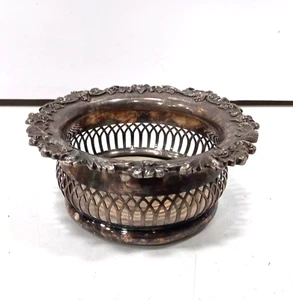 Antigua posavasos para botellas de vino Sheffield plateadas de colección soporte para botellas de champán uva - Imagen 1 de 17