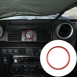 Car Dashboard Clock Decorative Ring For Land Rover Defender 2008-18 Aluminum Red - Picture 1 of 10
