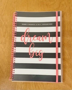 Home Finance Bill Organizer w/ Pockets Monthly Budget Planner Multi Blue Stripes - Picture 1 of 4
