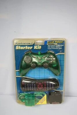 NEW GREEN InterAct Starter Kit for PlayStation 2 PS2 CONTROLLER + DVD REMOTE CON - Image 1 of 4