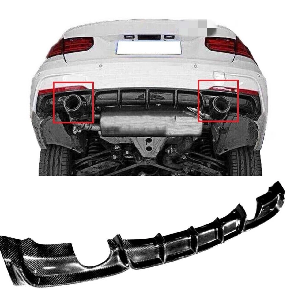 Carbon Fiber Car Rear Diffuser Lip For BMW F30 320i 325i 328i 335i 2012-2018 - Изображение 1 из 3