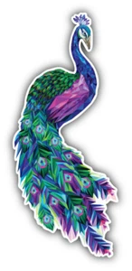Polygonal Peacock Car Bumper Sticker Decal - ''SIZES'' - Picture 1 of 1