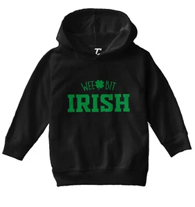 Wee Bit Irish - Luck Four Leaf Clover St. Patrick's Day Toddler/Youth Hoodie - Picture 1 of 12