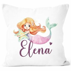 Kissen-Bezug Kinder Meerjungfrau Prinzessin personalisiert mit Name Geschenk