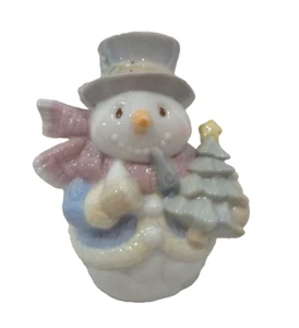 Vintage Weihnachtsfreuden Porzellan Schneemann Figur - Bild 1 von 5