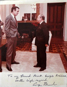 FOTO OFFIZIELLES HANDGRAMMIERTER PRÄSIDENT George H. W. Bush DAS WEISSE HAUS 1984 - Bild 1 von 3
