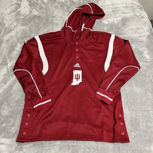 Indiana Hoosiers Jacket Mens Small Adidas NCAA Basketball Hooded Pullover - Picture 1 of 14