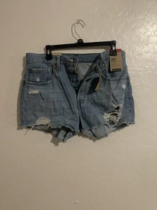 Levi’s 501 Shorts High Rise Fitted Through The Hip Size 30 - Picture 1 of 2