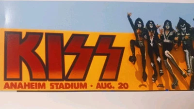 KISS Concert Billboard Ad Anaheim 1976 Gene Simmons Paul Stanley Reproduction - Image 1 of 3