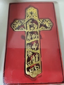 Dickson's WEIHNACHTSKREUZ Gold Krippe Bethlehem Wandbild CHPLQ-17 Neu - Bild 1 von 6