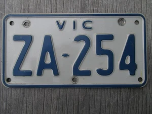 1998 Victoria motorcycle ZA-254 blue/white aluminium license plate - Picture 1 of 1