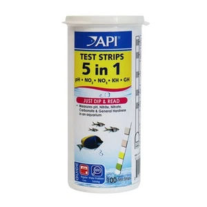 API 5-IN-1 Test Strips Freshwater and Saltwater Aquarium Test Strips Pack of 100 - Picture 1 of 7