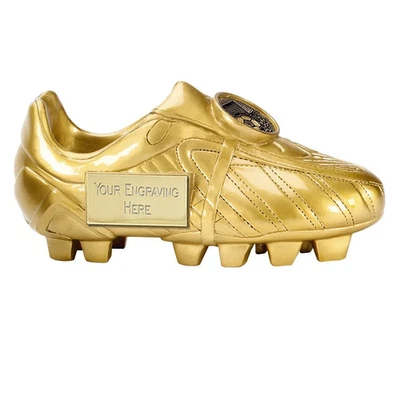 EXE ENGRAVING Stürmer Premium Fußballschuh Pokal Auszeichnung 17,5 cm kostenlose Gravur goldener Stiefel
