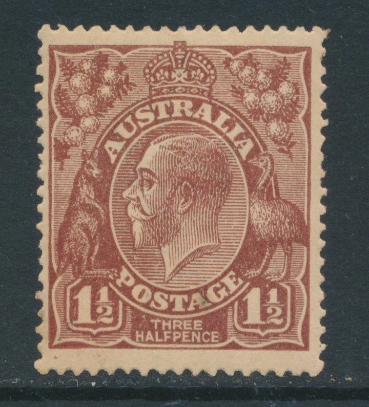 AUSTRALIA, 1918 1,5d rojo-marrón profundo, wmk corona grande sobre A mm, SG59, gato GBP17 Foto 1 de 1