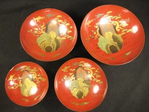 ANTIGUA TAZA SAKAZUKI SAKE SAKAZUKI DE MADERA LACADA (1870) JAPONESA ERA MEIJI (1870) - Imagen 1 de 18