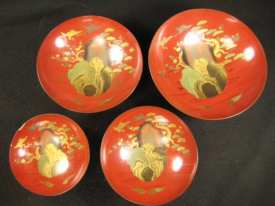 ANTIGUA TAZA SAKAZUKI SAKE SAKAZUKI DE MADERA LACADA (1870) JAPONESA ERA MEIJI (1870) Foto 1 de 4