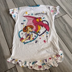 1993 Girls Vintage 90s We’re Back A Dinosaur Story Pajama Pj Night Gown Size 6 - Picture 1 of 7