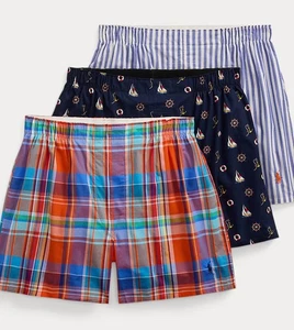 Polo Ralph Lauren Boxershorts 3er Pack Classic Fit Baumwolle gewebt Multi XL (40-42") NEU - Bild 1 von 6