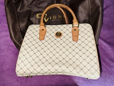 Rioni Aristo (Marfil Sólido) - Boston Bolso Grande Stn-20015 BOLSO DE MANO MONOGRAMA ITALIANO Foto 1 de 4