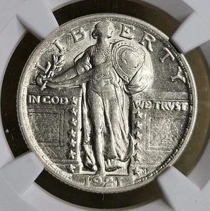 1921 P Standing Liberty Quarter NGC XF45 Looks AU Extremely Fine Key Date Silver - Picture 1 of 5