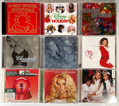 POP CHRISTMAS CD Lot of 9 Mariah Miley Britney Whitney NSYNC Weezer Christina - Image 1 of 4