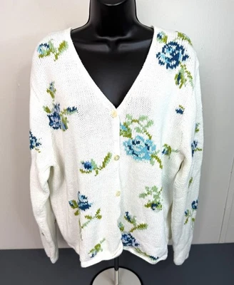 Cárdigan para mujer EDDIE BAUER manga larga cuello en V botón mezcla de lino talla XL Foto 1 de 4