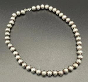 Tiffany Sterling Silver Beaded Necklace 18 .75” 46 Beads - Picture 1 of 13