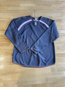 Majestic Womens Size Medium Boston Red Socks Therma Base Pullover Top Gray Pink - Picture 1 of 10