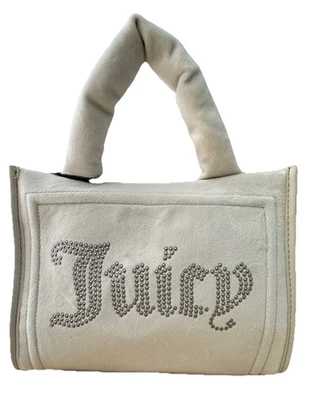 Bolso Bandolera de Terciopelo Juicy Couture Crema Terciopelo Diamante Extra Dispensador Foto 1 de 4