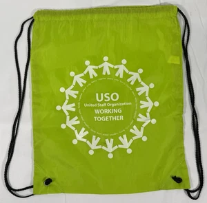 Cinch Drawstring Backpack Bag - USO United Staff Organization Working Together - Picture 1 of 4