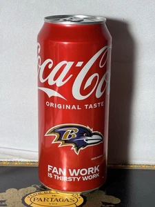Baltimore Ravens Coca Cola 16 oz can “Fan Work Is Thirsty Work” GC - Picture 1 of 8