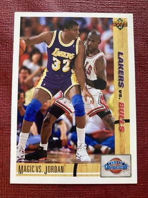 1991-92 Upper Deck - Classic Confrontation Michael Jordan, Magic Johnson #34 Salón de la fama Foto 1 de 2