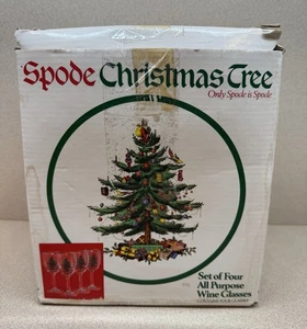 Juego de 5 copas de vino vintage para árbol de Navidad Spode cristalería navideña - Imagen 1 de 19
