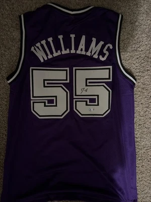 Camiseta deportiva firmada por Jason Williams de Sacramento Kings chocolate blanco con certificado de autenticidad BAS beckett Foto 1 de 4