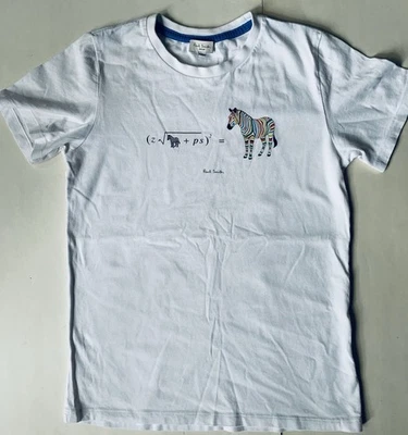 Camiseta Paul Smith Júnior Masculina 10 Branca Manga Curta 100% Algodão Top Zebra - Imagem 1 de 2