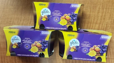 6 Glade Jubilant Rose + Lavander and Peach Blossom Scented Candles, 3.4 Oz Each. - Image 1 of 3