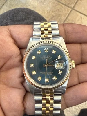 Rolex 36mm Datejust 18K Gold Steel Diamond Dial 2-Tone Watch - Image 1 of 4