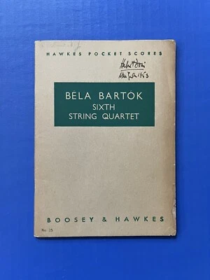 Bartok - String Quartet No. 6 - Boosey & Hawkes Miniature Study Score PB No. 25 - Image 1 of 4