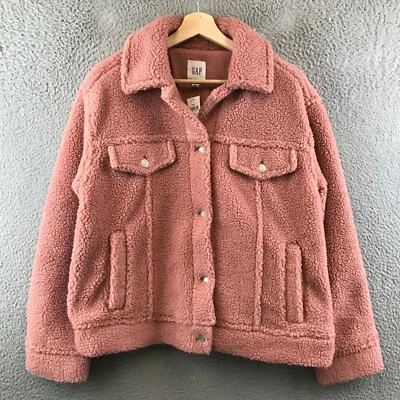 Новая женская розово-лиловая куртка шерпа GAP размер M - Изображение 1 из 4