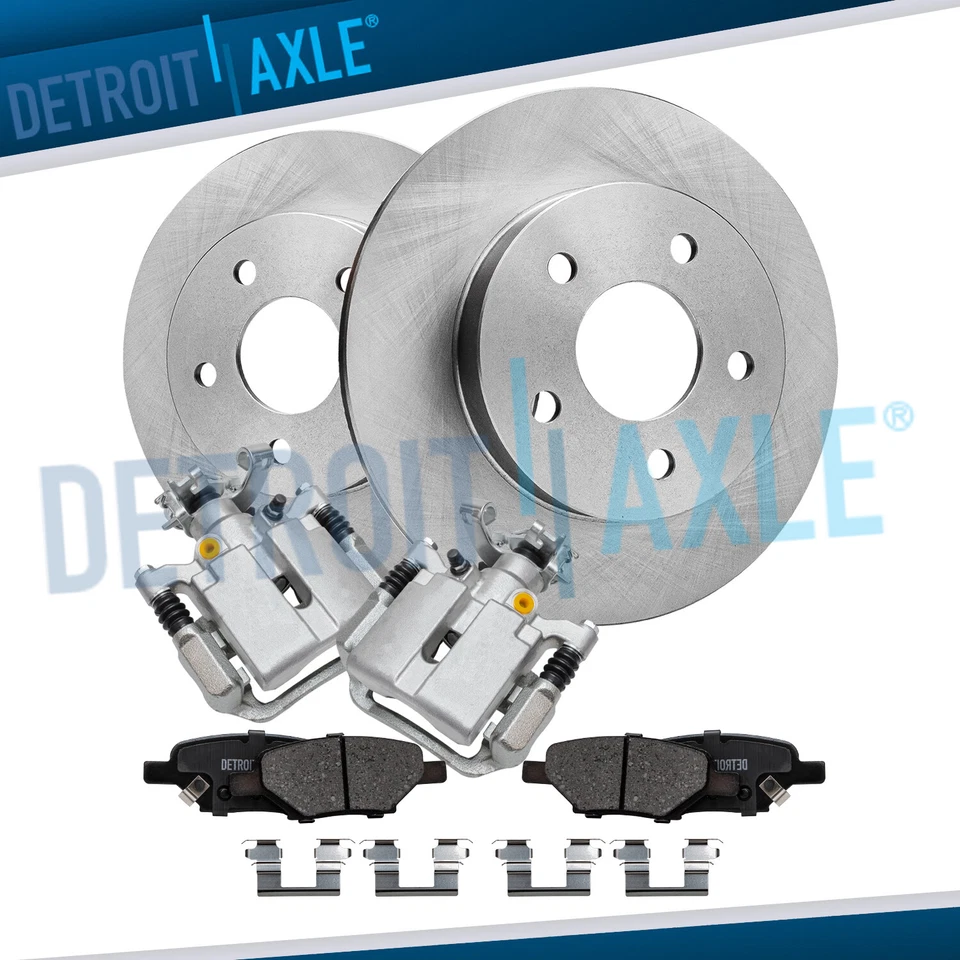 Rotores de disco traseros + pinzas de freno y pastillas de freno para Chevy Malibu HHR G5 G6 Aura Foto 1 de 4