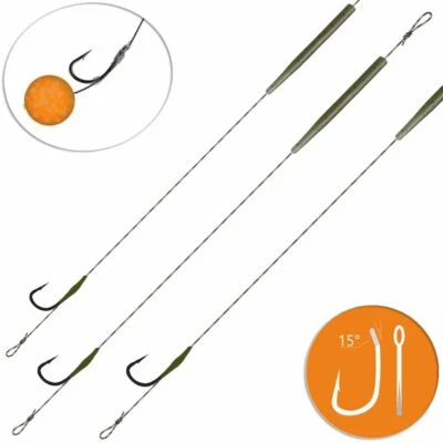 Carp Hair Rigs 3 Stück HOLD RIG Life ORANGE Karpfen Haar 3mm Anti Tangle Sleeves