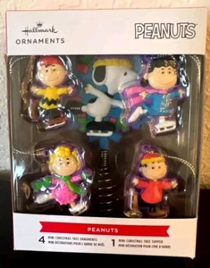 Hallmark PEANUTS SET 5 Mini Christmas Tree Topper & Ornaments Snoopy Linus RHTD - Picture 1 of 3