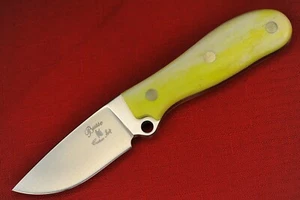 Busse Custom Game Warden .23" Hollow Ground INFI Full Bright Green Giraffe Bone - Picture 1 of 13