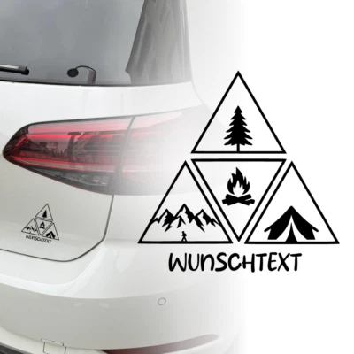 UNIDAMO Auto Aufkleber | Berge | Mountain | Camping | Natur | Wunschtext | Sticker 426