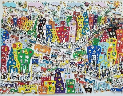 James Rizzi 3D CROSSTOWN TRAFFIC Original Handsigniert Handnummeriert SELTEN /99 - Bild 1 von 4
