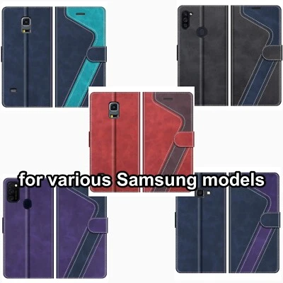 Funda tipo billetera de cuero para teléfono Mobesv para Samsung Foto 1 de 2